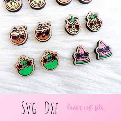 Cute Fruit Sunglasses Summer Stud Earring Bundle SVG