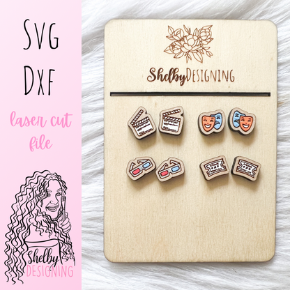 Cinema Lovers Stud Earrings Bundle SVG