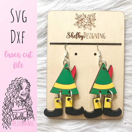 Buddy The Elf Dangle 3 Piece Earrings SVG