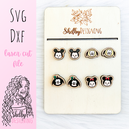 Mickey & Friends Stud Earring Set SVG