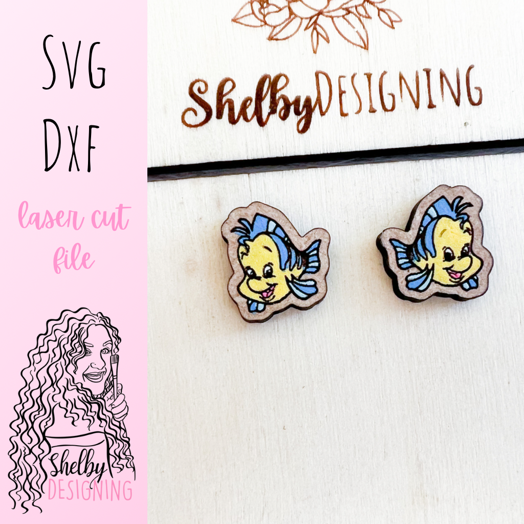 Flounder Stud Earrings SVG