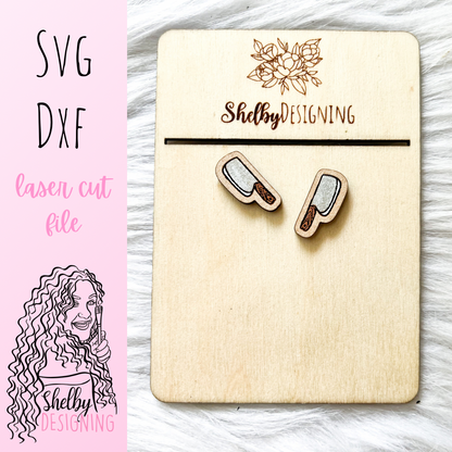 Horror Knife Clever Stud Earrings SVG
