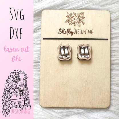 No Feet Stud Earrings SVG