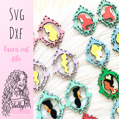 Magic Mirror Princess Dangle Earrings Bundle SVG
