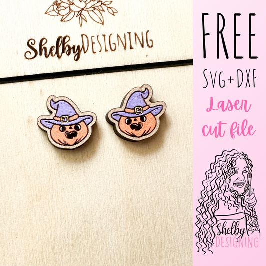 FREE | Witchy Pumpkin Stud Earrings SVG
