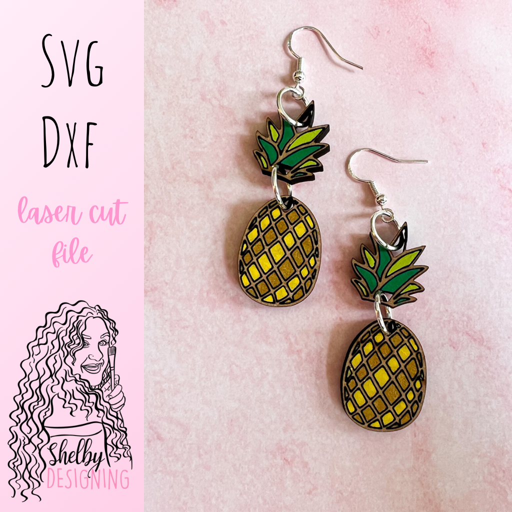 Pineapple 2 Piece Dangle Earrings SVG