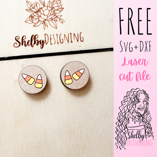 FREE | Candy Corn Circle Stud Earring SVG