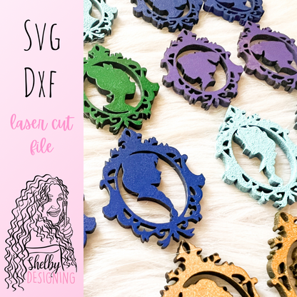 Magic Mirror Princess Dangle Earrings Bundle SVG