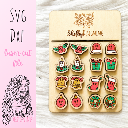 Kawaii Christmas Stud Earrings Bundle SVG
