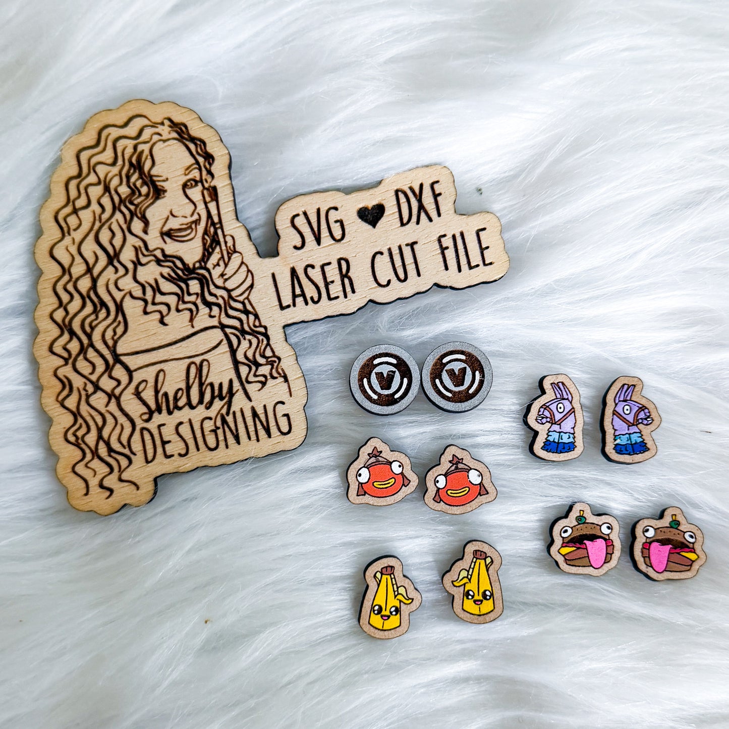 Fortnite Stud Earring Bundle SVG DXF Laser Cut File