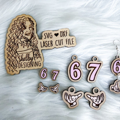 67 Trendy Stud + Dangle Earring Bundle SVG DXF Laser Cut File