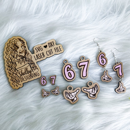 67 Trendy Stud + Dangle Earring Bundle SVG DXF Laser Cut File