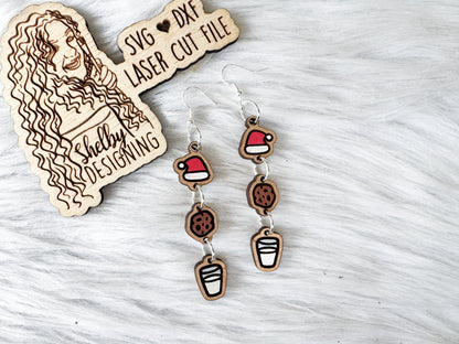 Cookie & Milk 3 Piece Dangle Earrings SVG