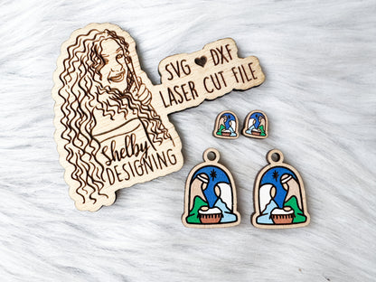Nativity Scene Stud/Dangle Combo Earrings SVG