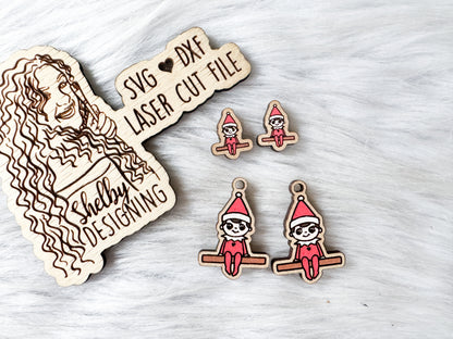 Elf On The Shelf Stud/Dangle Earrings SVG