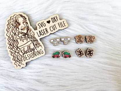 Christmas Vacation Stud Earrings Set SVG