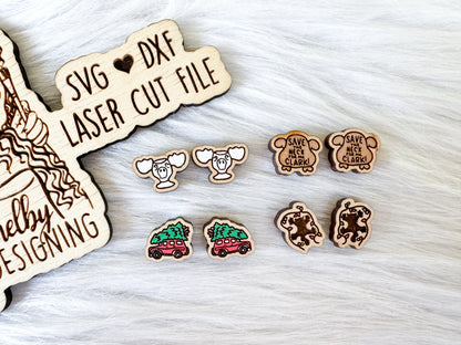 Christmas Vacation Stud Earrings Set SVG