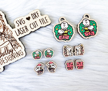 Charlie Brown Stud AND Dangle Earrings Set SVG
