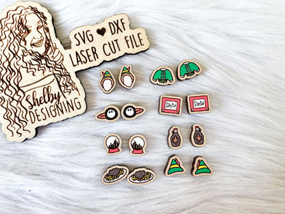 Buddy the Elf Stud Earrings Bundle SVG