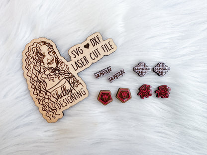 Huntrix & Saja Boys Logo Stud Earring Set SVG DXF Laser Cut File