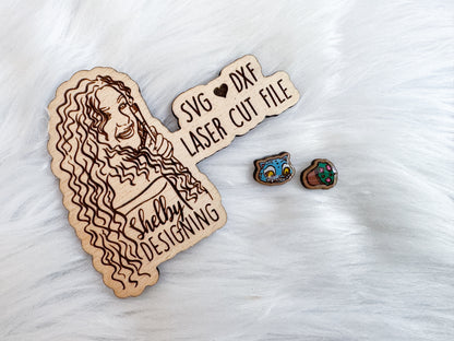 Derpy & Flower Pot Mix N Match Stud Earring SVG DXF Laser Cut File