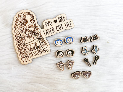 Coraline Inspired Stud Earring Bundle SVG