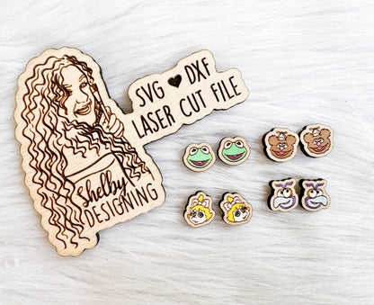 Baby Muppets Set Stud Earrings SVG