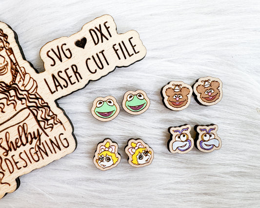Baby Muppets Set Stud Earrings SVG