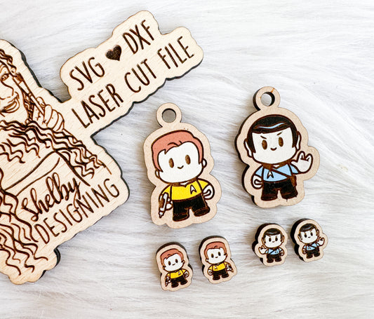 Star Trek Chibi Characters Dangle/Stud Duo Combo SVG
