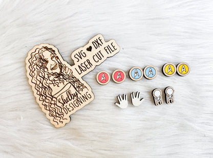 Starfleet Insignia Stud Earrings Set SVG