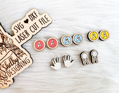 Starfleet Insignia Stud Earrings Set SVG