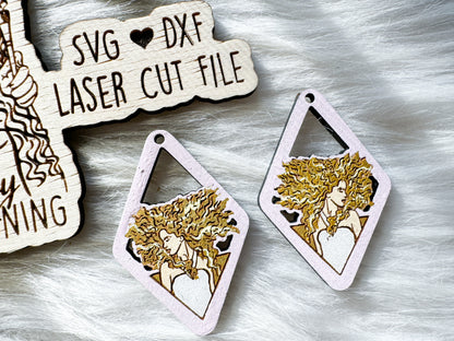 Detailed Taylor Swift Dangle Earrings Duo SVG