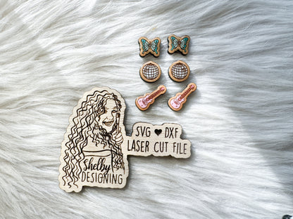 Country Chic Stud Earrings Trio SVG