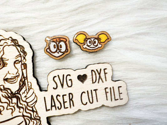 BFF Mix n Match Series | Dexter & DeeDee Stud Earrings SVG