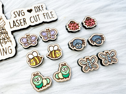 Kawaii Little Critters Stud Earrings Bundle SVG
