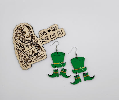 Leprechaun 3 Piece Dangle Earrings SVG