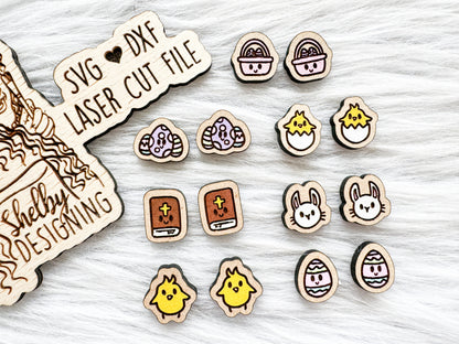 Kawaii Easter Stud Earring Bundle SVG