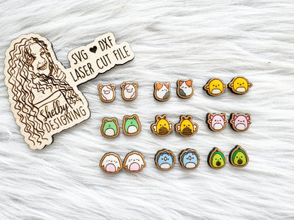 Squishy Stuffed Animal Stud Earring Bundle SVG