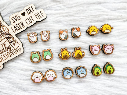 Squishy Stuffed Animal Stud Earring Bundle SVG