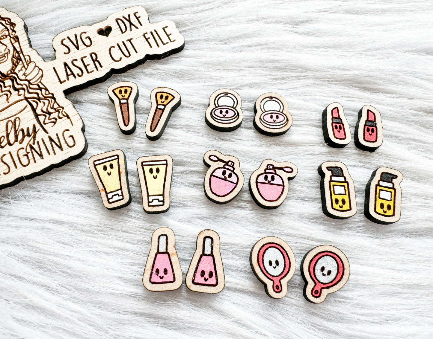 Kawaii Beauty Supplies Stud Earring Bundle SVG