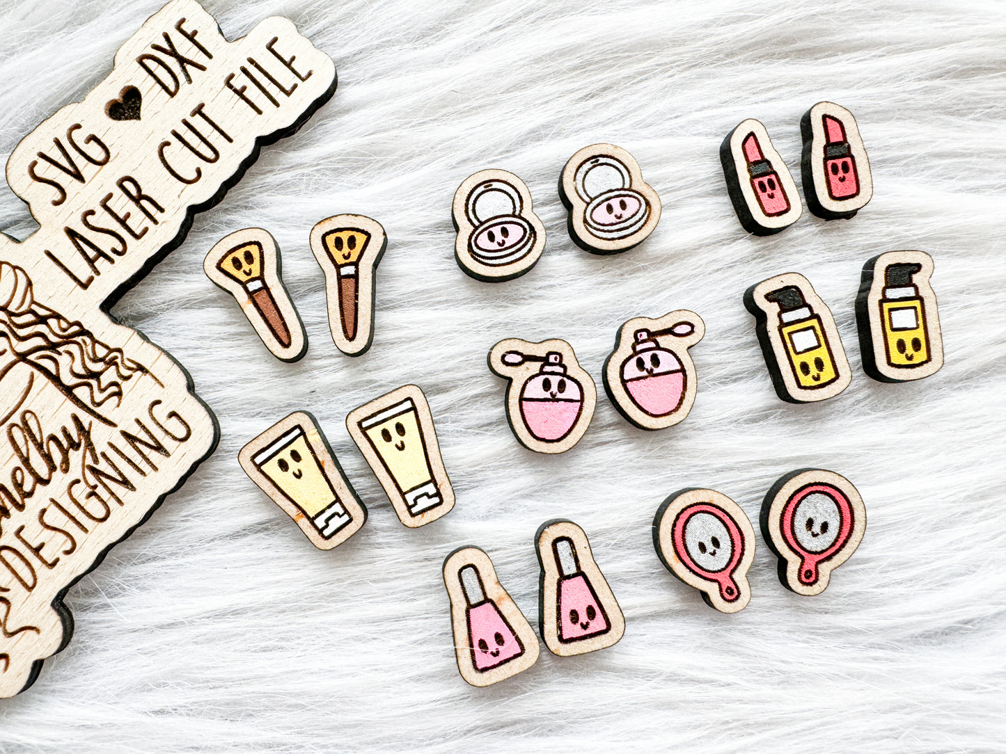 Kawaii Beauty Supplies Stud Earring Bundle SVG