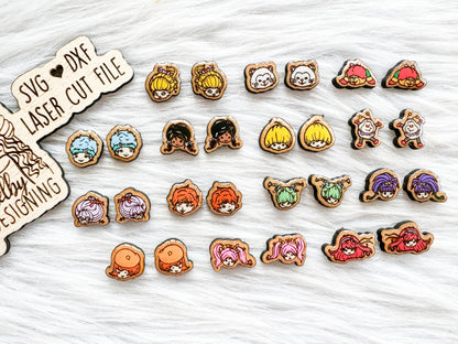 Rainbow Brite & Color Kids Stud Earring Bundle SVG