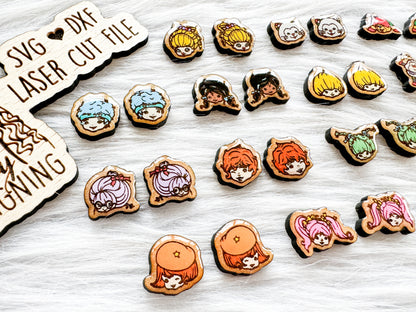 Rainbow Brite & Color Kids Stud Earring Bundle SVG