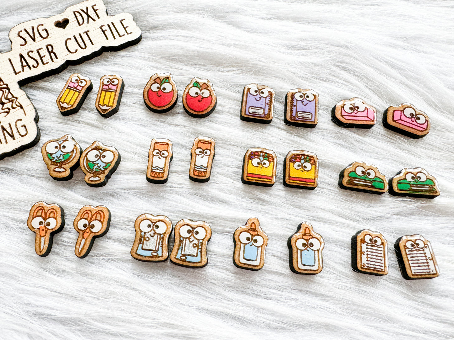 Silly School Supplies Stud Earring Bundle SVG