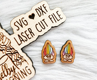 Peeking Trolls Stud Earrings SVG