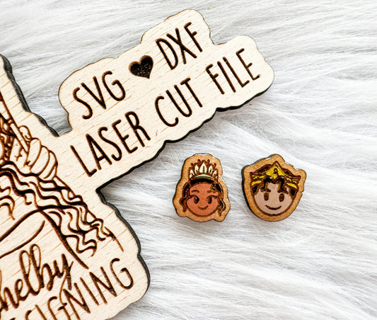 BFF Mix n Match Series | Tiana & Naveen Stud Earrings SVG