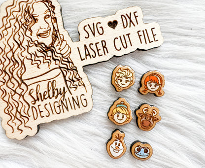 BFF Mix n Match Series | Frozen Friends Stud Earrings Trio SVG