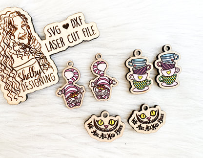 We're All Mad Here Dangle Earring Trio SVG