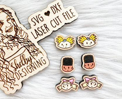 Hey Arnold Stud Earrings Trio SVG
