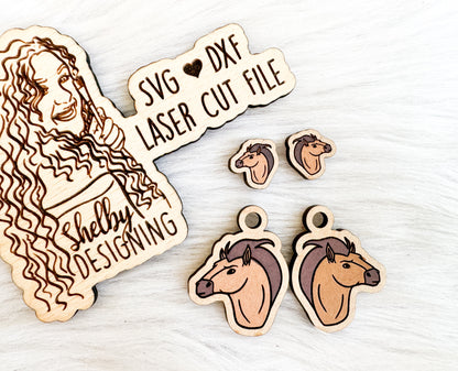 Spirit Horse Stud/Dangle Earring Combo SVG